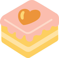 Delightful Square Pastry with a Golden Heart Topping