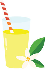 Refreshing Lemon Drink with a Floral Garnish
