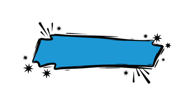 Vibrant blue comic book style burst banner with sparkling stars for text and graphics, perfect for announcements and promotions