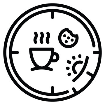 Afternoon Tea Sitting Icon Line Vector Illustration