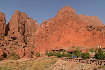 The Tianshan Grand Canyon or Kesileya Grand Canyon is a stunning natural feature in Xinjiang, China, characterized by its distinctive red canyons, formed by millions of years of wind and rain erosion.