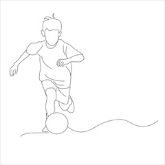 boys playing ball. continuous line drawing of boy playing ball.
