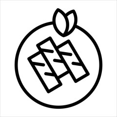 A simple single chinese popiah icon for design element or coloring book element