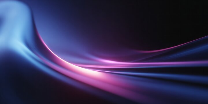 Smooth, illuminated, undulating wave pattern flows across a dark, abstract background.