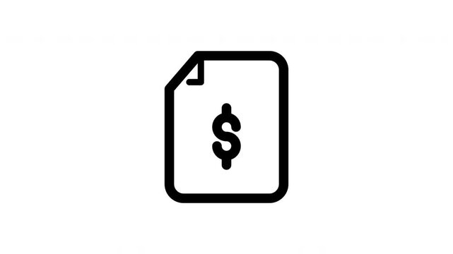 Dollar sign is on a white background. animation icon video