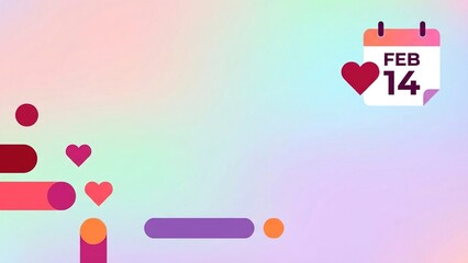 Celebrate Valentine's Day with a modern, vibrant background for your loving message on February 14th or use it as a design template