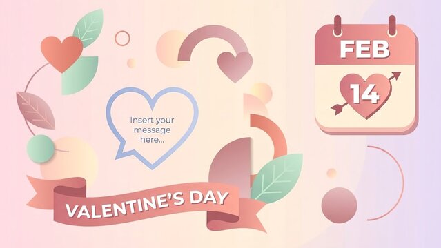 Create a stunning Valentine's Day greeting with this delightful pastel template and heart accents to celebrate love and romance this February