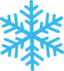 Stylized Blue Snowflake Icon Vector for Winter, Cold Weather, Christmas, and Seasonal Design Projects