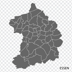 High Quality map of Essen is a city  The Germany, with borders of the districts. Map of Essen for your web site design, app, UI. EPS10.