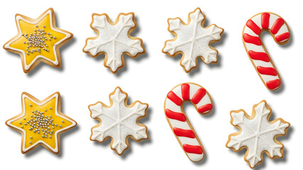 christmas cookies on a red background