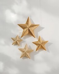 Hanging golden epiphany stars
