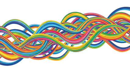 Colorful Wavy Ribbons Abstract isolated on white transparent background png 2025 2026 download 1