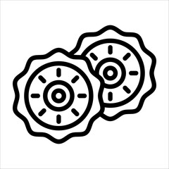 A simple single chinese moon cake icon for design element or coloring book element