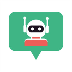Fototapeta premium Chatbot Speech Bubble Vector Icon on White Background