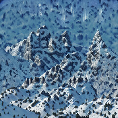 Majestic Snow-Capped Mountain Range