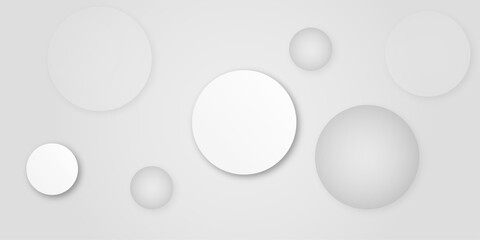 Abstract vector background with circles. white abstract background with realistic circles.  white circles of different sizes. Design for poster, brochure, flyer, banner template, book cover, wallpaper