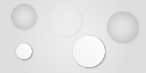 Abstract vector background with circles. white abstract background with realistic circles.  white circles of different sizes. Design for poster, brochure, flyer, banner template, book cover, wallpaper