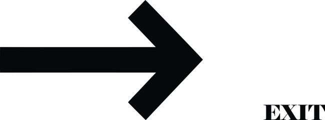 Black arrow pointing right next to the word exit