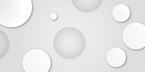 Abstract vector background with circles. white abstract background with realistic circles.  white circles of different sizes. Design for poster, brochure, flyer, banner template, book cover, wallpaper