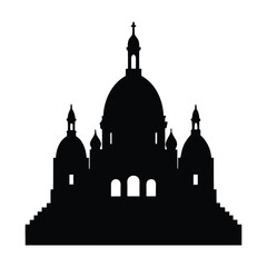 Sacre Coeur Basilica Montmartre Silhouette Minimal 