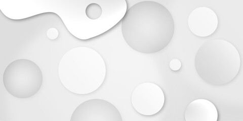 Abstract white and gray circle background paper cut style. Vector illustration. White abstract geometric pattern background, wave and curve . Abstract wavy line 3d paper cut white background .