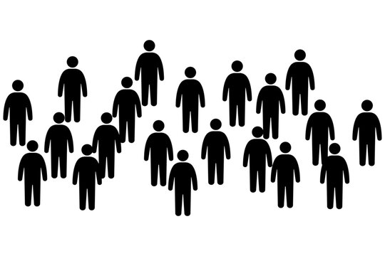 人の群れのシルエットイラスト