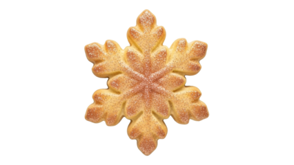 Isolated glittering snowflake cookie, winter and Christmas holiday themed baking concept