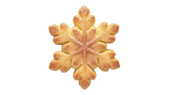 Isolated glittering snowflake cookie, winter and Christmas holiday themed baking concept