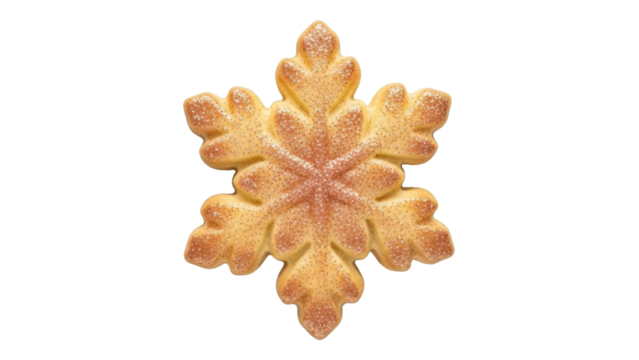 Isolated glittering snowflake cookie, winter and Christmas holiday themed baking concept