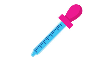 A simple illustration of a pink and blue eyedropper on a white background