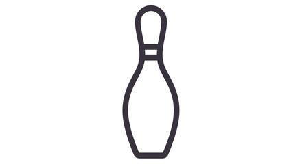 A simple black and white line drawing of a classic bowling pin