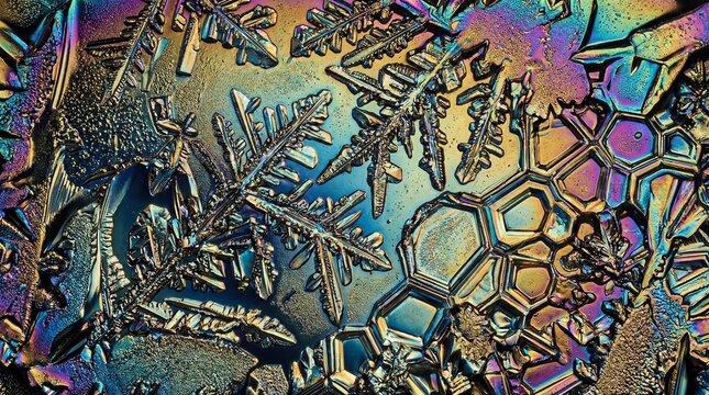 Crystallized Liquid Macro &ndash; Fractal Geometric Patterns in Scientific Texture