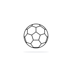 Fototapeta premium Soccer ball outline vector icon, minimalist football symbol, perfect for sports apps and graphic design elements. Outline style soccer ball icon. Simple, clean, and modern vector design