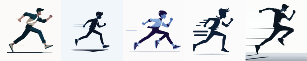 Running Silhouette Character Vector Illustration