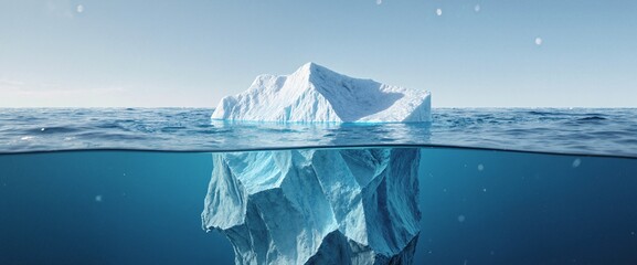 Iceberg - Underwater Risk - Global Warming Concept