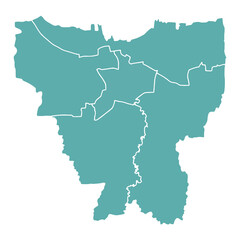 Fototapeta premium Simple Map of Jakarta Province Indonesia with District Borders