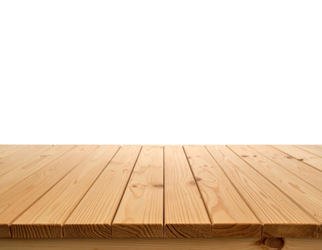 Holztisch Nahaufnahme freigestellt auf weißem Hintergrund – isolierter Holztisch, natürlicher Holzuntergrund	