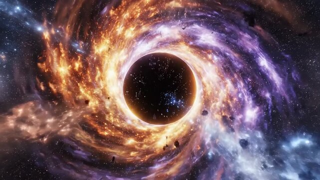 Visualizing a black hole accretion disk and gravitational effects in deep space