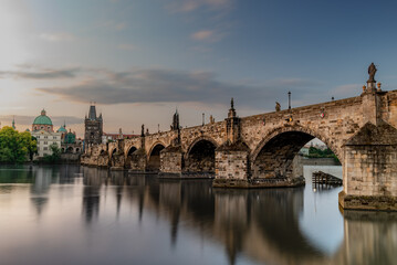 Twilight Reflections on the Charles Bridge