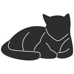 Playful Cat Silhouette