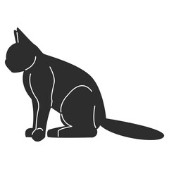 Playful Cat Silhouette