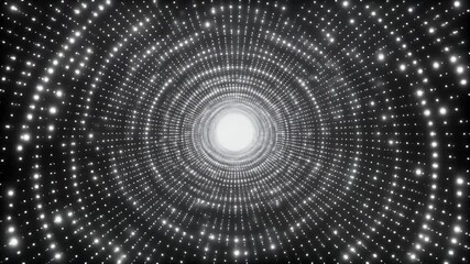 Abstract tunnel of shimmering white lights creating a dazzling vortex effect a brilliant glowing portal radiating energy and dynamic movement - Powered by Adobe