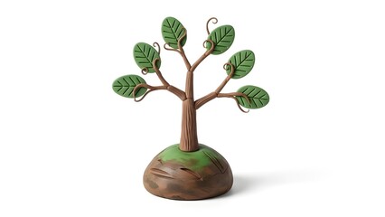 Single sapling tree growing