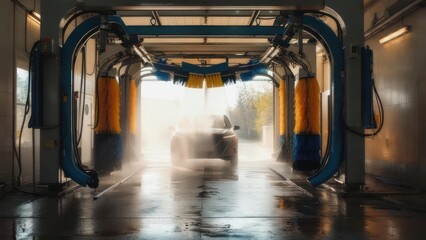 Car Wash Tunnel - Automated Cleaning System in Action.