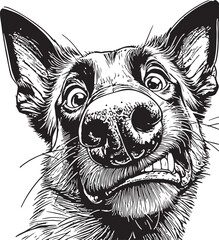 Dog head animal vector illustration for tattoo, drawing, and black tribal mascot art