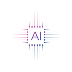 Artificial intelligence logo. AI concept for business, technology, education world