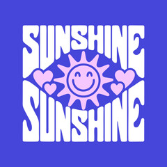 Sunshine hearts smiling sun graphic vector