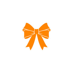 orange bow isolated on white