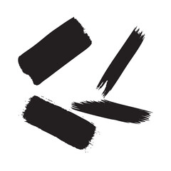 Hand Painted Black Ink Brush Strokes Set