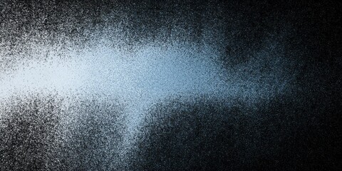 Textured light blue spray paint streak illuminates a dark, grainy background horizontally